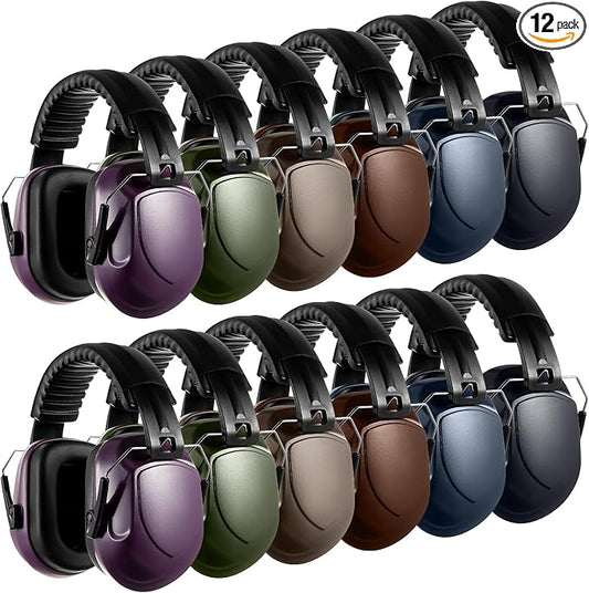 Amylove 12 Pcs Adults Kids Ear Protection Noise Cancelling Headphones Shooting Ear Muffs Bulk 27dB Noise Reduction Earmuffs Hearing Protection for Gun Range Outdoor Mowing