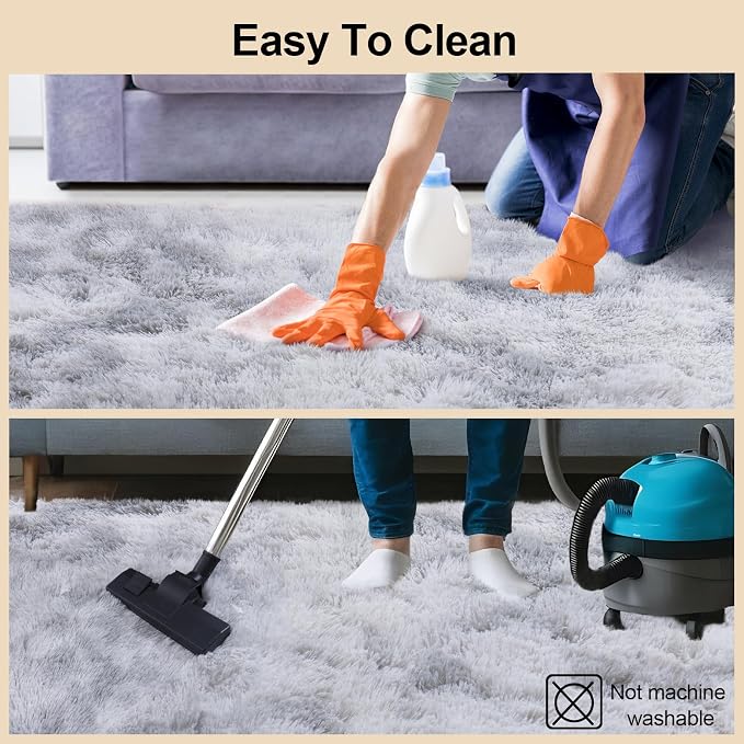 Mugorn Small Soft Shag Rugs for Bedroom, 4x6 Fluffy Area Rugs for Living Room