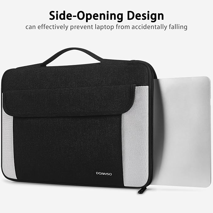 DOMISO 13 Inch Laptop Sleeve Case,Water Resistant Laptop Carry Protective Case with Handle for MacBook Air M4/A3240 2025, M3/A3113, M2/A2681 M1/A2337,13-inch MacBook Pro M2 M1,Black