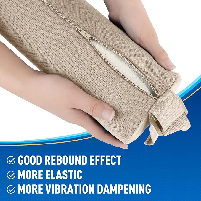 Lumbar Roll Support Pillow for Office Chair, Car, Gaming Chair, Memory Foam Back Cushion with Washable Cover for Relieving Back Pain & Improving Posture,Khaki