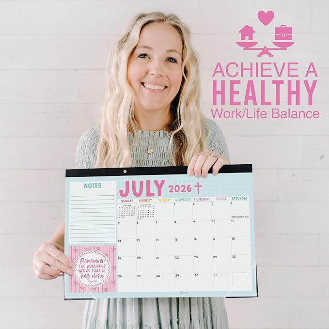 Hadley Designs Large Teacher Desk Calendar 2026-2027 - Desktop Calendar 2026, 18-Month Desk Calendars for Home, Office & Classroom, Cute Classroom Must Haves, Back to School Teacher Gifts