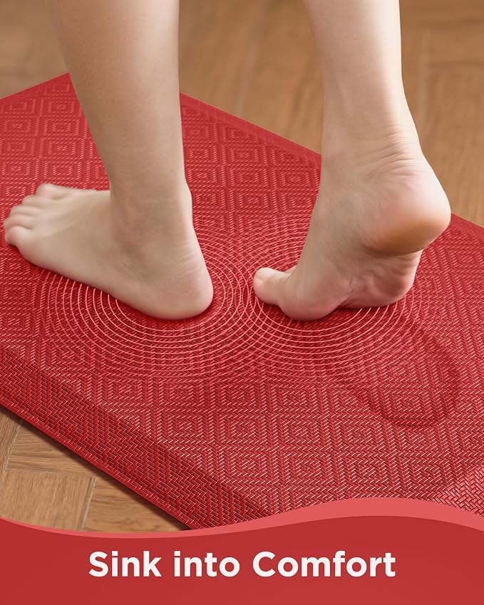 Ophanie Kitchen Mats for Floor,3/4 inch Thick,20x39 Anti Fatigue Cushioned Mat with 99+ Pairs of Anti-Slip Bottom Ridges,Kitchen Rugs,Waterproof,Comfort Ergonomic Standing Mat for Office,Home,Sink