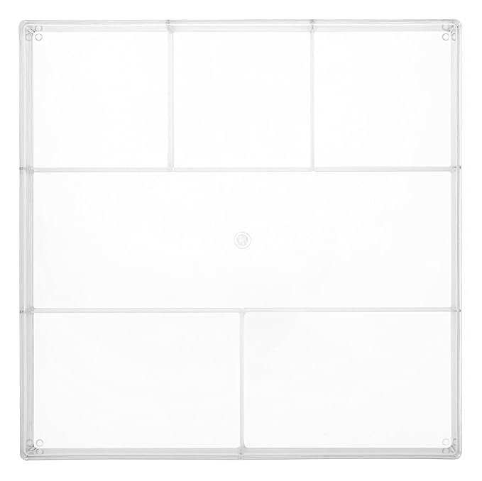Whitmor Clear 6-Section Drawer Organizer | For Makeup & Accessories | Sturdy Resin | 11.9 x 11.9 x 1.7 Inches | Pack of 6