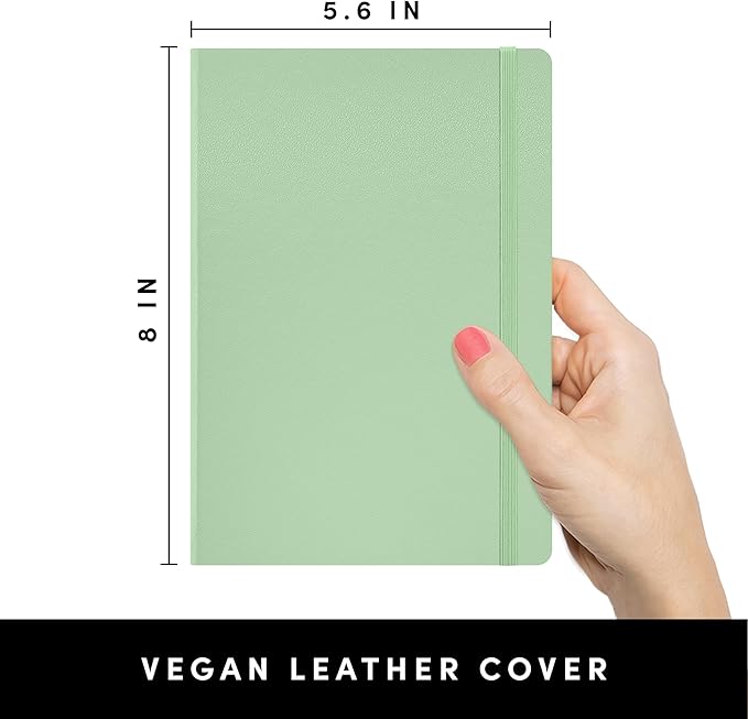 PAPERAGE Lined Journal Notebook, Hardcover Journal for Women & Men, 160 Pages, (5.6 in x 8 in), College Ruled Journaling Notebook for Work, School Supplies & Note Taking, (Sage Green)