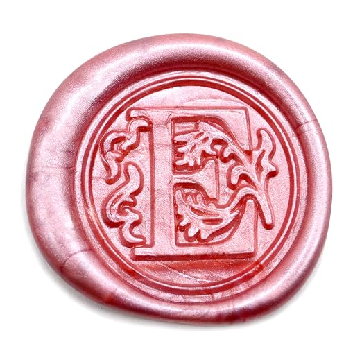 Medieval Initial Alphabet Wax Seal Stamp, Brass Head Wooden Handle, for Thanksgiving Card/Envelope/Gift Wrap/Wedding Engagement Party Invitation - Letter E