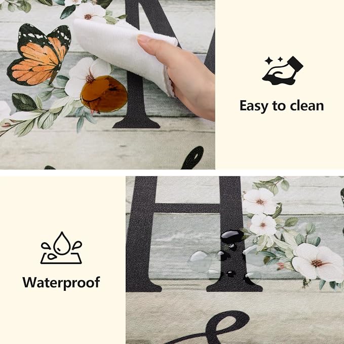Yamaziot Anti Fatigue Kitchen Rug Set of 3, Non-Slip Cushioned Floor Mats | Waterproof, Stain Resistant, Farmhouse Cushioned Comfort Standing Desk Mat with Runner for Kitchen, Office, Sink, Laundry
