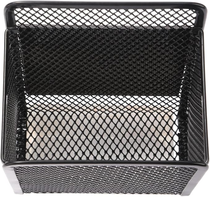 Magnetic Pencil Holder - Extra Strong Magnets Mesh Marker Holder Perfect for Whiteboard, Refrigerator and Locker Accessories (1 Baskets, Black)