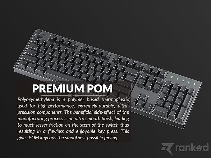 Ranked POM Jelly Premium Keycap Set | 1.45 mm Thick POM | Cherry Profile for Custom Mechanical Keyboard (Black Ink, 169 Keys)