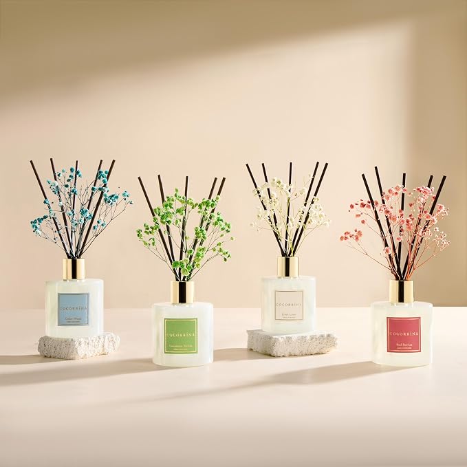COCORRÍNA Reed Diffuser - Tuscan Orange 6.7 fl oz Reed Diffuser with Sticks, Home Bedrrom Bathroom Shelf Decor
