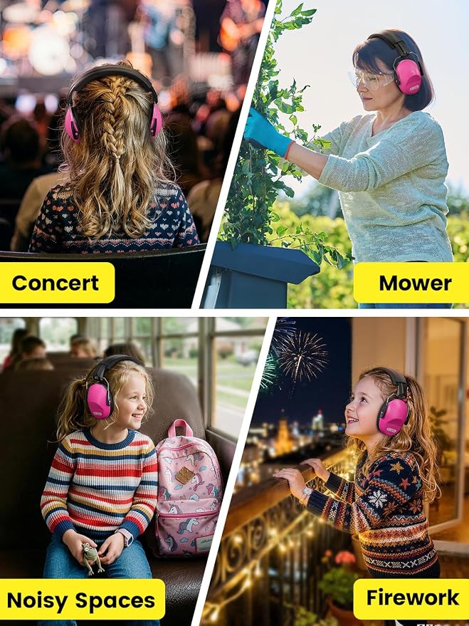 Dr.meter Ear Muffs for Noise Reduction: SNR27.4 Noise Cancelling Headphones for Autism with Adjustable Headband - Kids Ear Protection for Monster Truck, Airplane, Fireworks, Concerts and Kids Autism