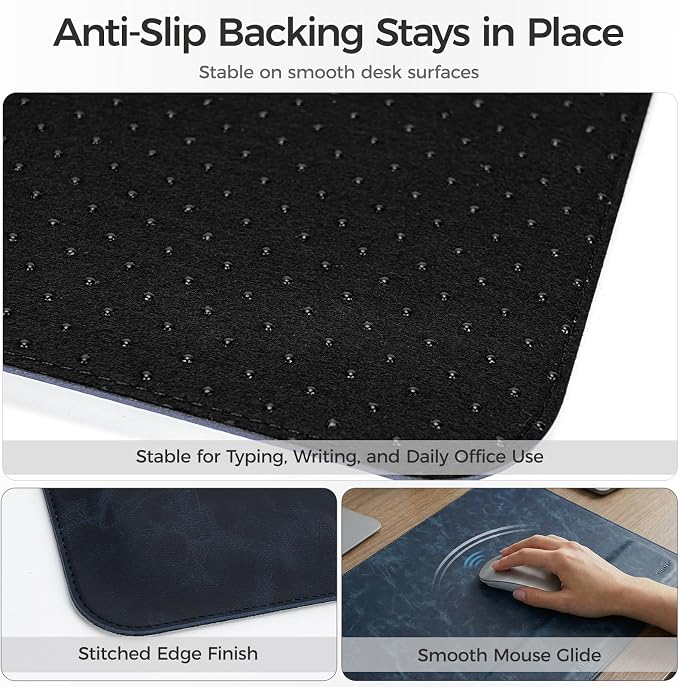 Magnetic Desk Mat System with Wrist Support 80×40cm, Premium Leather Desk Pad with Magnetic Accessories, Waterproof Non-Slip Desk Organizer for Office & Gaming