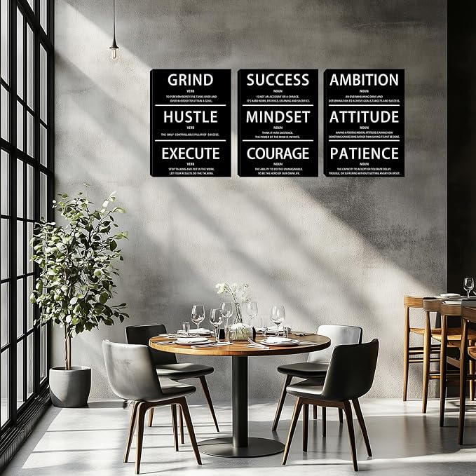 Motivational Wall Decor Paintings Inspirational Office Wall Decor Posters Prints 3 Pieces Bedroom Decor Living Room Office Canvas Picture Wall Painting Home Decoration Framed Artwork (36''W x 16''H)