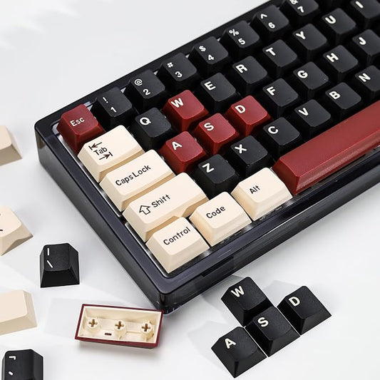 Rome PBT Double Shot Custom Keycap Set,174 Keys Black Gaming Key Caps Keycaps 60 Percent Cherry Profile Keycaps for 61/64/68/84/87/100/104/108 Mechanical Keyboard
