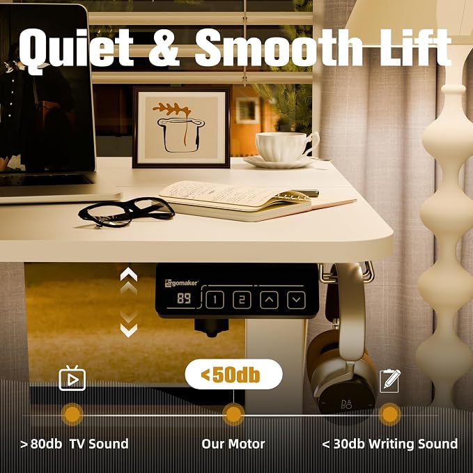 Small Standing Desk,35"x24" Height Adjustable Sit-Stand Home Office,White | Electric Adjustable Standing Desk, Sit to Stand Computer Office Desk with Splice Board, Memory Preset, Lifts 28.7''-46.5"