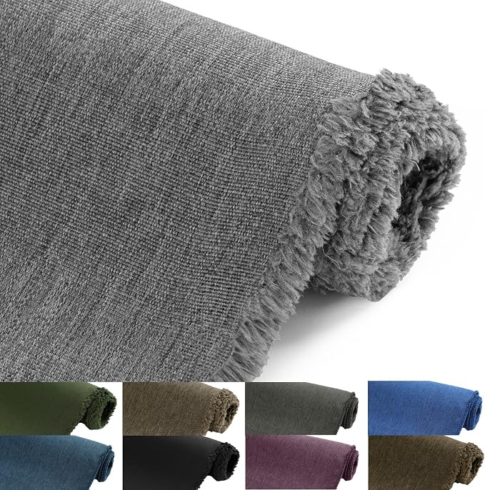 Waterproof Canvas Fabric by The Yard, 58inch 600D Upholstery Fabric Polyester Material Outdoor Water Resistant Material for Sewing Chair Patio Cushion Bag Sofa Seat Repair, 3 Yard Flaxen Grey