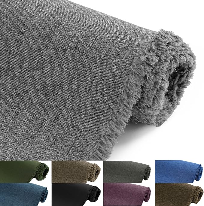Waterproof Canvas Fabric by The Yard, 58inch 600D Upholstery Fabric Polyester Material Outdoor Water Resistant Material for Sewing Chair Patio Cushion Bag Sofa Seat Repair, 15 Yard Flaxen Grey