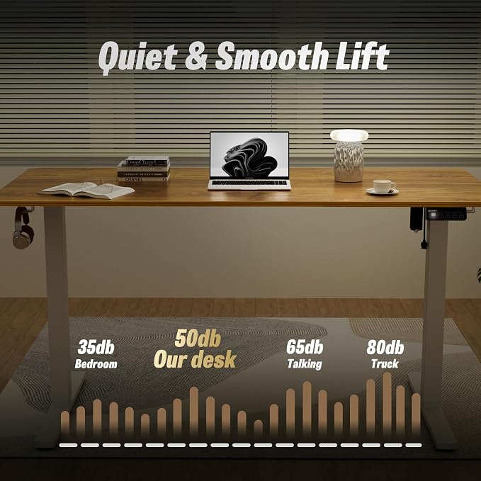 55"x24" Standing Desk, Height Adjustable Sit-Stand for Home Office | Electric Adjustable Standing Desk, Sit to Stand Computer Office Desk with Splice Board, Memory Preset, Lifts 28.7''-46.5"