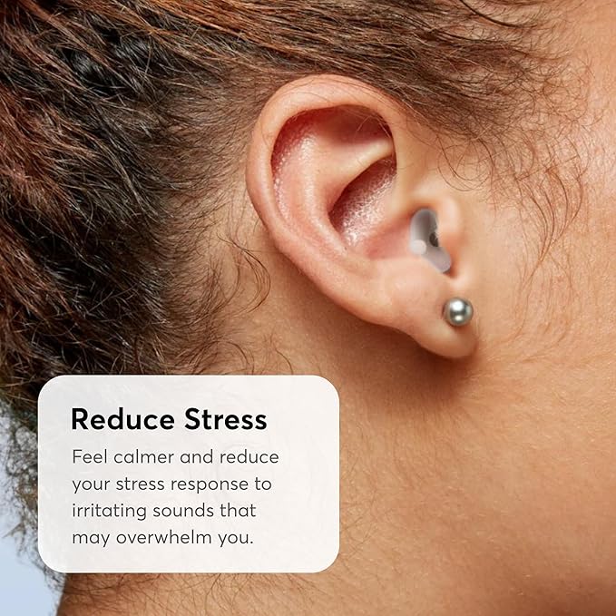 Flare Calmer | Ear Plugs Alternative | Daily Noise Relief | Sound Sensitivity | Stress Relief | No Muffling | Improve Wellbeing | Comfy, Reusable, Soft Silicone Earplugs | Soft Translucent
