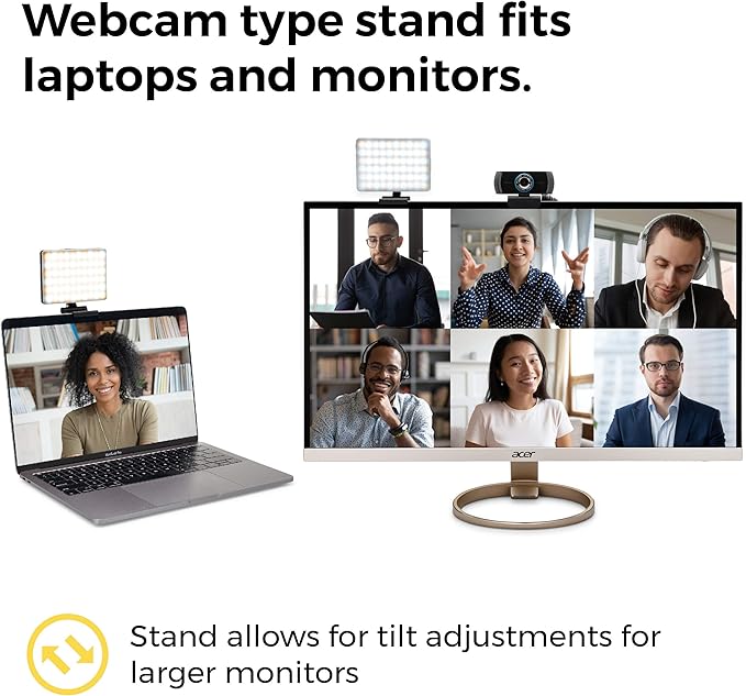 HumanCentric Video Conference Lighting Kit, Camera Light for Zoom Meetings, Streaming Video Face Light, Easy Setup for Remote Work, Computer Monitor or Laptop Light for Video Conferencing