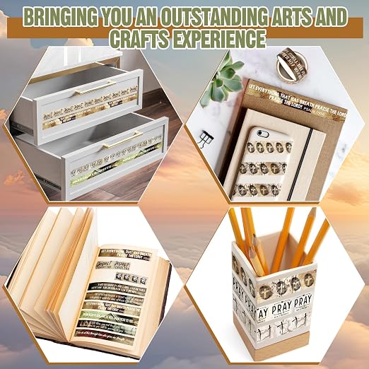 24 Rolls Christian Washi Tape Gifts Bulk Religious Inspirational Scripture Supplies Rustic Bible Verse Washi Tape for Bible Journaling Study Crafting Easter DIY Gifts