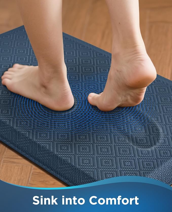 Ophanie Kitchen Mats for Floor,3/4 inch Thick,20x60 Anti Fatigue Cushioned Mat with 99+ Pairs of Anti-Slip Bottom Ridges,Kitchen Rugs,Waterproof,Comfort Ergonomic Standing Mat for Office,Home,Sink