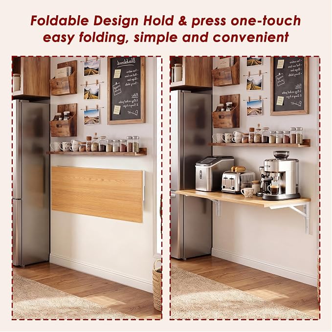 Need Fold Wall Mounted Workbench Folding Wall Table Length 47.2" Width 20" Perfect Addition to Garage & Shed/Home Office/Laundry Room/Home Bar/Kitchen & Dining Room