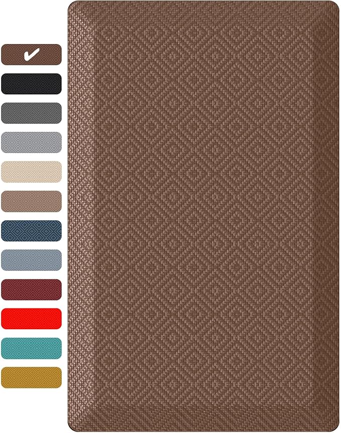 Ophanie Kitchen Mats for Floor,3/4 inch Thick,17x28 Anti Fatigue Cushioned Mat with 99+ Pairs of Anti-Slip Bottom Ridges,Kitchen Rugs,Waterproof,Comfort Ergonomic Standing Mat for Office,Home,Sink