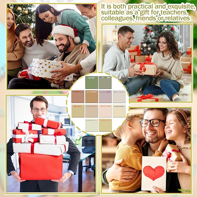 Yinder 24 Pcs Inspirational Sticky Notes Thank You Gift Motivational Sticky Note Pad Employee Appreciation Gift Bulk for Staff Coworker Teacher Nurse Office Groups 3 x 3'' (Thank You,Boho)