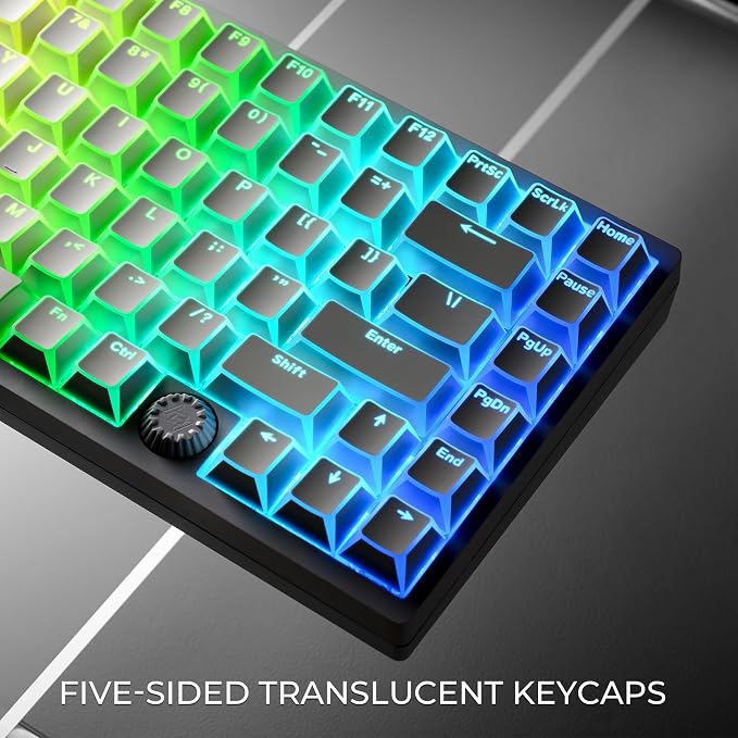 GMKWTL XVX White Shine Through Keycaps, PBT Keyboard Keycaps Cherry Profile, Custom Translucent Keycap Sets Suitable for 60% 65% 75% 80% 100% Mechanical Keyboard
