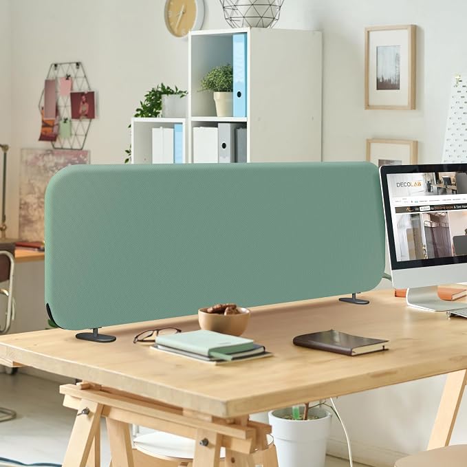 DECOLAB Desk Divider, Portable Privacy Tabletop Partition Panel for Office, Student, Counter Top, Testing, Freestanding, Anti Scratch, 48"x18", Aqua