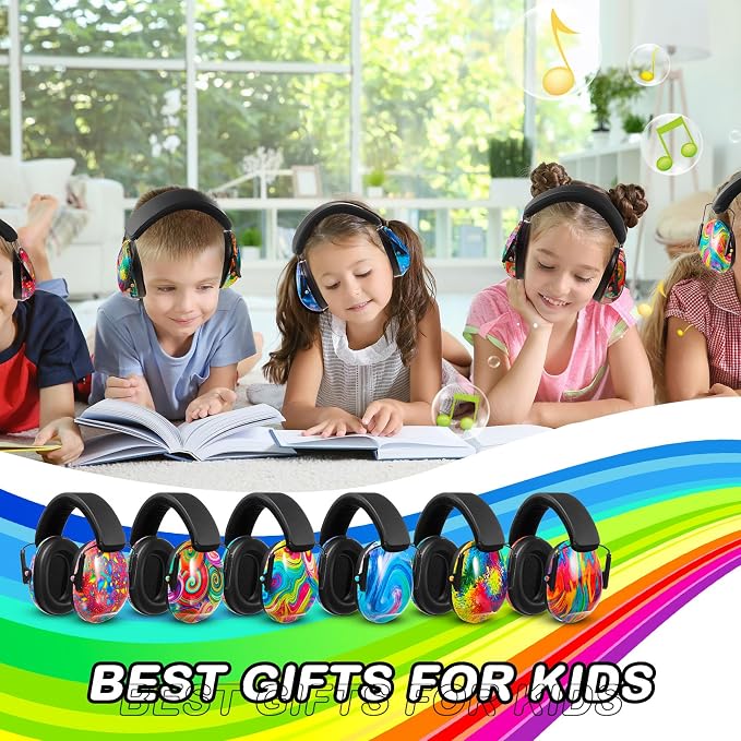 Amylove 12 Pcs Kids Ear Protection Noise Cancelling Headphones Ear Muffs Bulk 27db Adult Noise Reduction Hearing Earmuff(Universal Fit (kids & Adults),Colorful Style)