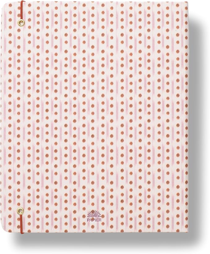 Papier 16-Week Undated Planner | Ikat Stripe Fabric Hardcover | Write Lists, Notes, Goals, Habits, Tasks, Dates, Ideas, Meetings, Appointments | Personal or Work Life Productivity | Concealed Spine