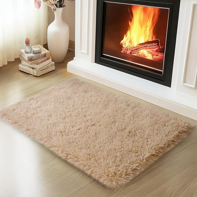 Mugorn Small Soft Shag Rugs for Bedroom, 2x3 Fluffy Area Rugs for Living Room