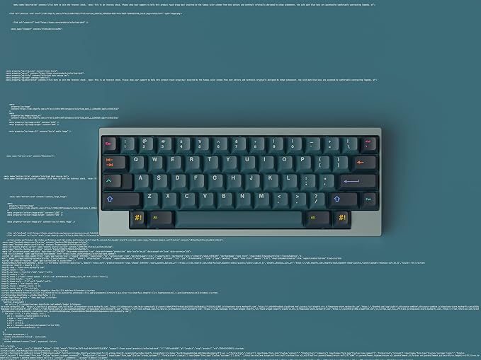 Kono KDS Solarized Dark Keycap Set - Base Kit, Artisan, Coding, Blue, Black, PBT Keycaps