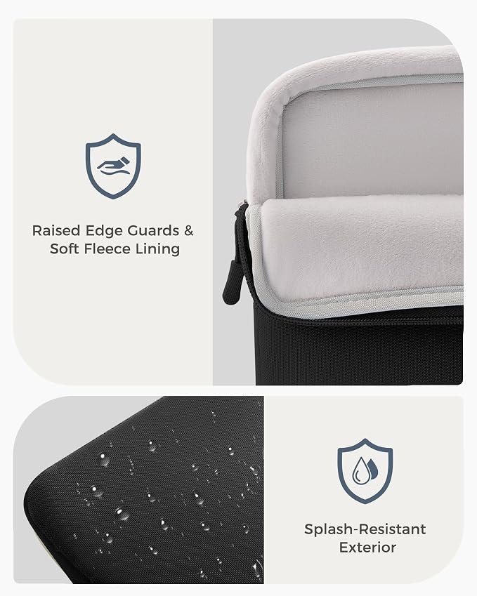 ProCase Laptop Sleeve 13" for MacBook Neo/Air/Pro 13-13.6 inch with A18/M5/M4/M3/M2/M1 Chip 2026-2016, Computer Case Also Compatible with 13" HP Dell ASUS Lenovo Acer Chromebook -Black