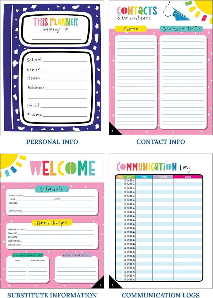 Carson Dellosa Happy Place Teacher Planner 2026-2027, Undated 8" x 11" Lesson Plan Book with Retro Stickers, Class Schedule, Weekly Calendar, Classroom Must Haves, Homeschool and School Supplies