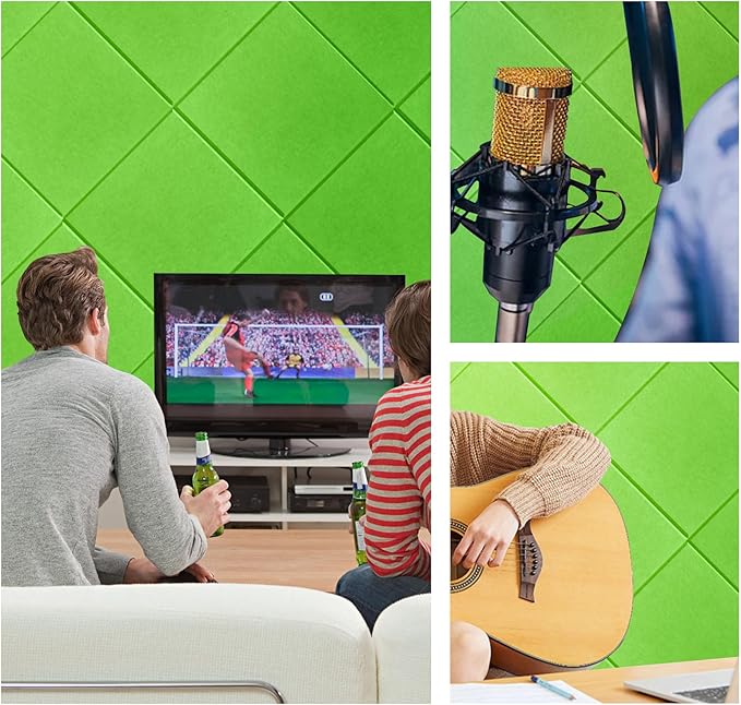 15 Pack Self-Adhesive Sound Proof Foam Panels for Walls, White Acoustic Panels 12" x 12" x 0.35" High Density Sound Absorbing Tiles