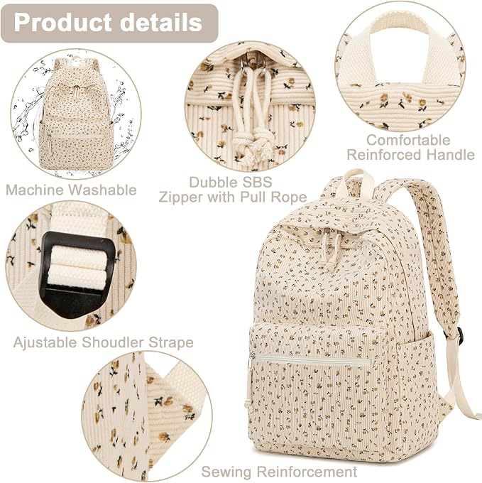 BTOOP School Backpacks for Teen Girls Bookbags Lightweight Kids Backpack School Bags Set with Lunch Box Pencil Case