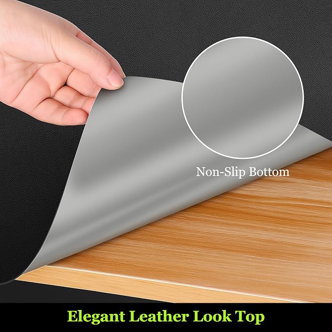 Warmstar Leather Table Cover 36 x 54 Inch, 1.8MM Thick PVC Table Protector Waterproof, Desk Cover Protector Non-Slip Desk Pad for Kitchen, Dresser, Gaming Desk,Dining Room Table