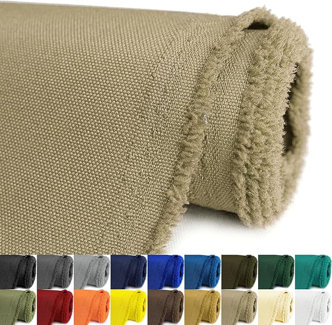 Waterproof Canvas Fabric by The Yard 58inch 600D Upholstery Material Polyester Fabric Outdoor Water Resistant Fabric for Sewing Chair Patio Cushion Purse Bag Interior, Pre Cut 1 Yard Khaki