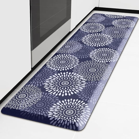 LuxStep Kitchen Mat Waterproof Kitchen Rugs for Floor Cushioned Anti-Fatigue Mat Non-Slip Standing Desk Mat Comfort Floor Mats for House Sink Office 17.3" x 60" Blue