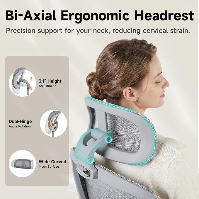 Korser Ergonomic Mesh Office Chair with Footrest, Big and Tall Desk Chair with 4D Flip-Up Arms, Auto-Tracking Lumbar Support, 3D Headrest, High Back Computer Gaming Chair for Home Office, White
