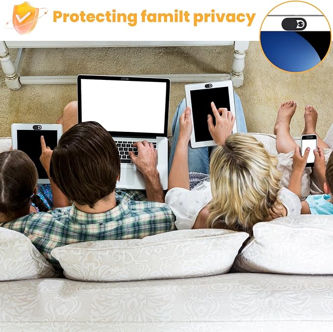 24PCS Camera Cover Slide, Plastic Ultra-Thin Webcam Cover Camera Blocker Slider for Laptop Desktops PC Tablet Cell Phone to Protect Your Privacy and Security