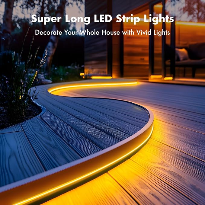 SILFU Neon Rope Lights, 100FT RGB LED Strip Lights, Waterproof IP67 LED Lights for Bedroom, DIY Design, Music Sync, 44 Key Remote Control, Multiple Modes for Bedroom, Holiday Decoration，(2 x 50ft)