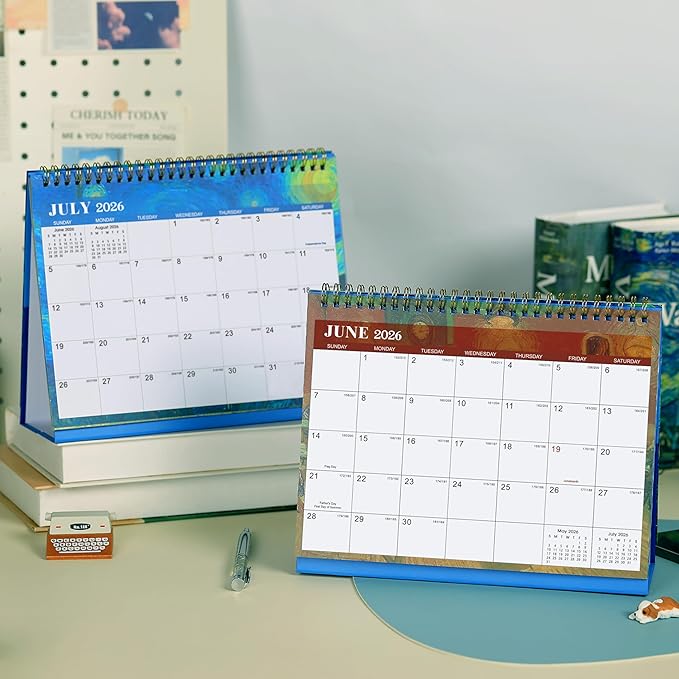 2026 Desk Calendar - JAN 2026 - DEC 2026, Standing Flip Desktop Calendar 2026, 12 Months Desktop Calendar, 9.8" x 8.3", Thick Paper