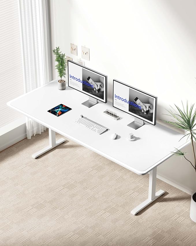 YSAGi Leather Desk Protector, Office Mat, Large Mouse Mat, Non-Slip PU Leather Blotter, Laptop Desk Mat, Waterproof Writing Pad for Office and Home(White, 63" x 24")