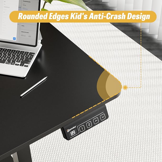 55"x24" Standing Desk, Height Adjustable Sit-Stand Home Office, Black | Electric Adjustable Standing Desk, Sit to Stand Computer Office Desk with Splice Board, Memory Preset, Lifts 28.7''-46.5"