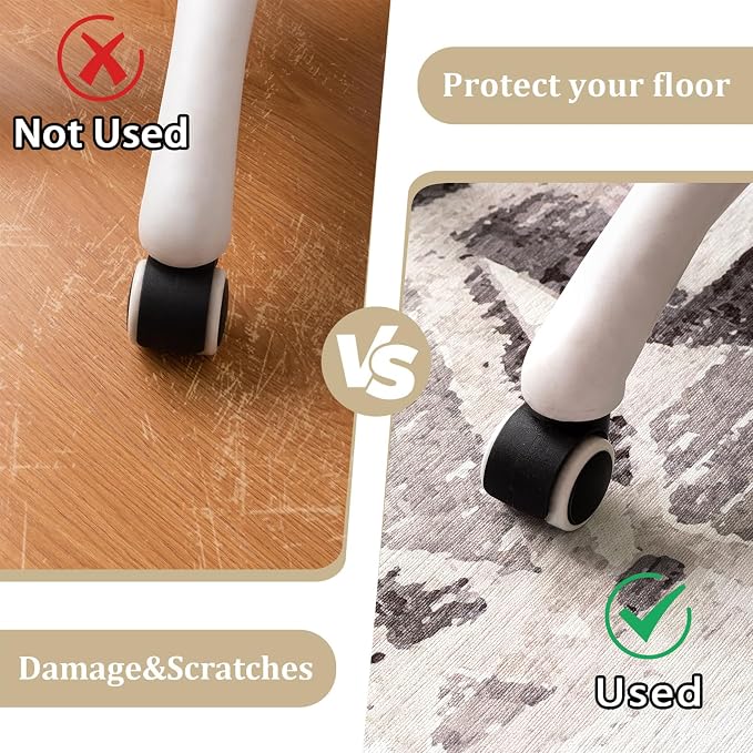 Office Chair Mat for Hardwood Floor, 48"x36" Easy Glide Computer Desk Mat Protector for Rolling Chair Under Desk Rug Nonslip Backing, Machine Wash (Modern)