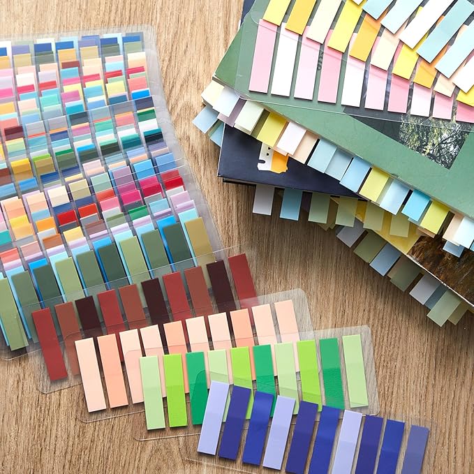 ReliThick 8000 Pcs Annotation tabs Sticky Tabs for Books Transparent Sticky Notes 40 Light Color Writable Page Markers Book Flags Strip for Annotating Reading Supplies Bookish Gift