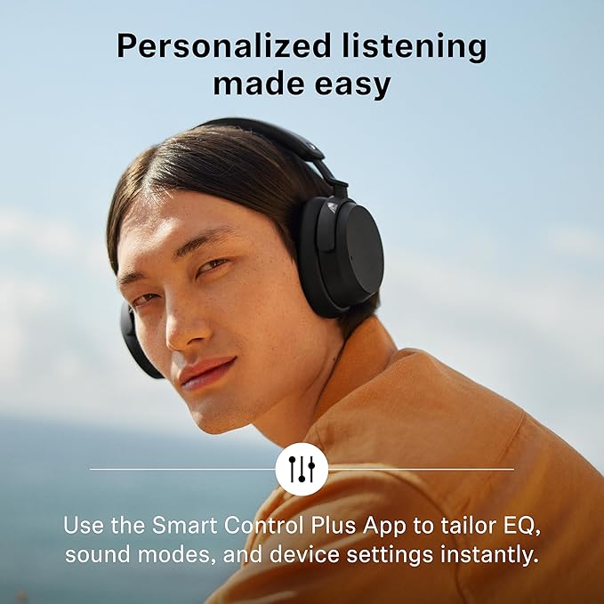 Sennheiser ACCENTUM Wireless Bluetooth Headphones – Hybrid ANC Noise Cancelling, 50‑Hour Battery, Lightweight Over‑Ear Design, Clear Calls, Travel & Work Headset, White